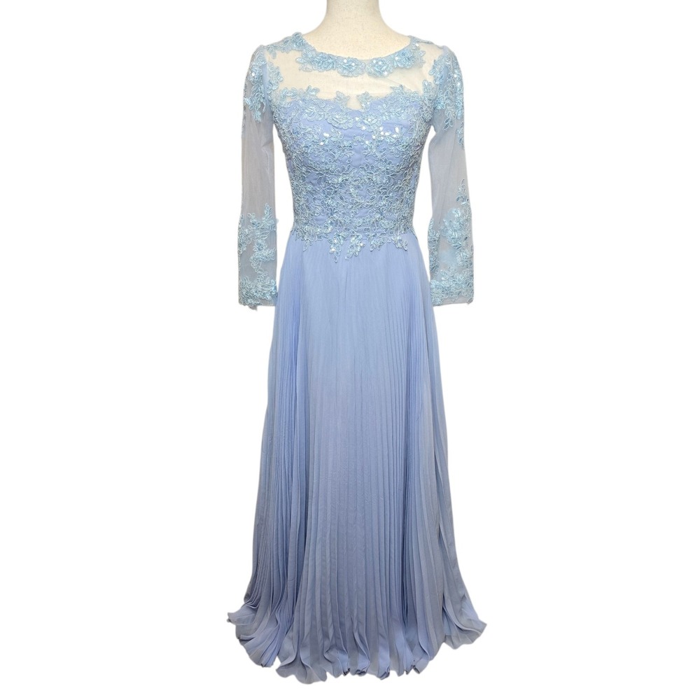 Lilac Purple Blue Beaded Haute Couture Mother Of Bride Dress Wedding Formal S*